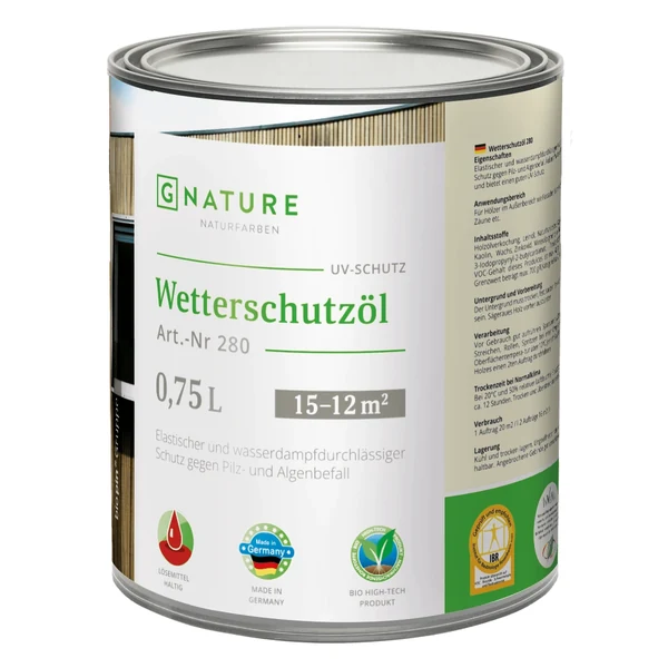 защитное масло GNATURE 280 Wetterschutzöl для дерева