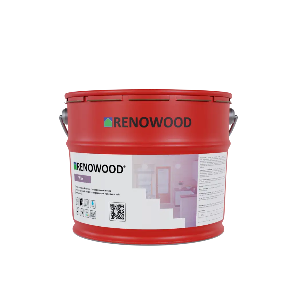 alt="Интерьерный воск Renowood Wax 1 л. — водный состав для лессирующей покраски деревянных стен и потолков"