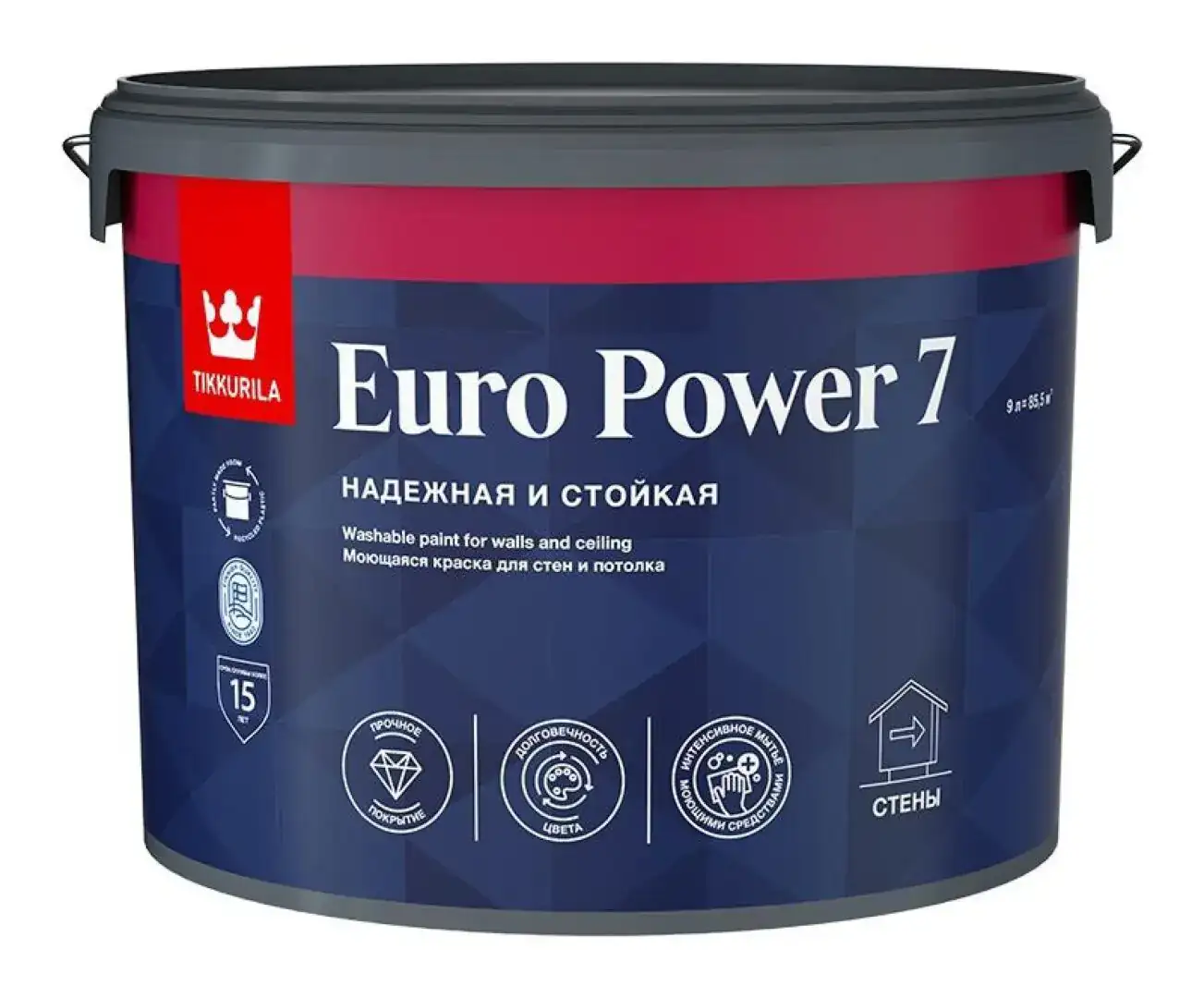 Краска интерьерная Tikkurila EURO POWER 7 A, 1 л, матовая