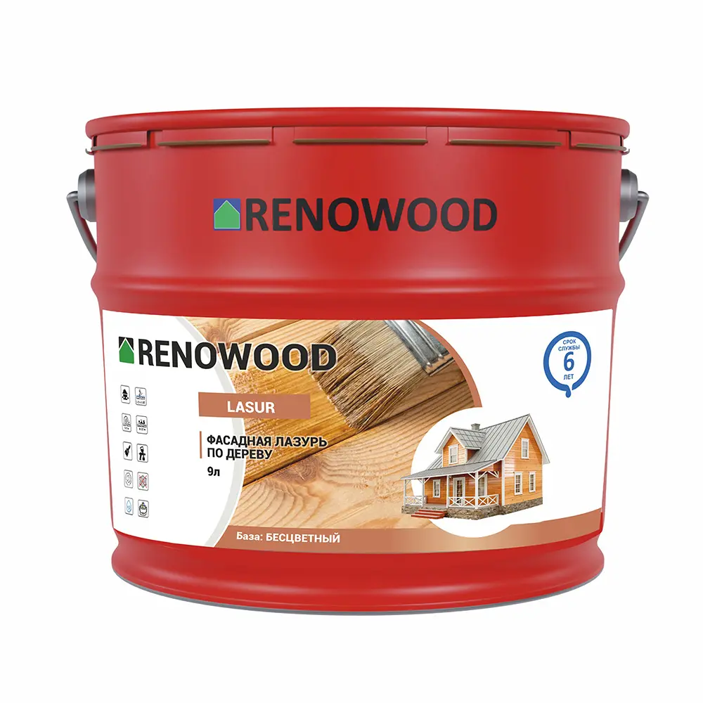 Проникающая лазурь RENOWOOD Lasur для деревянных фасадов
