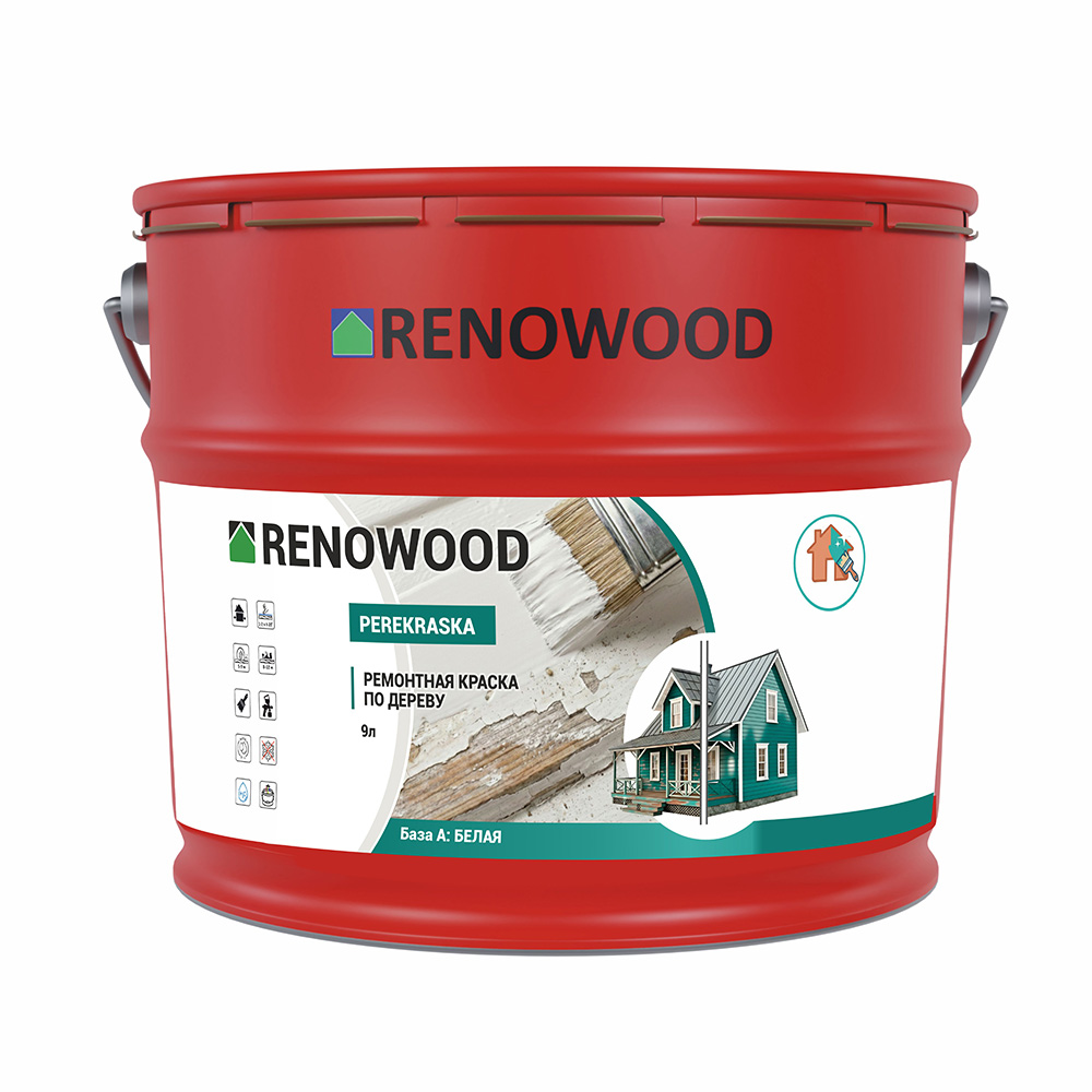 Ремонтная краска RENOWOOD Perekraska для деревянных фасадов