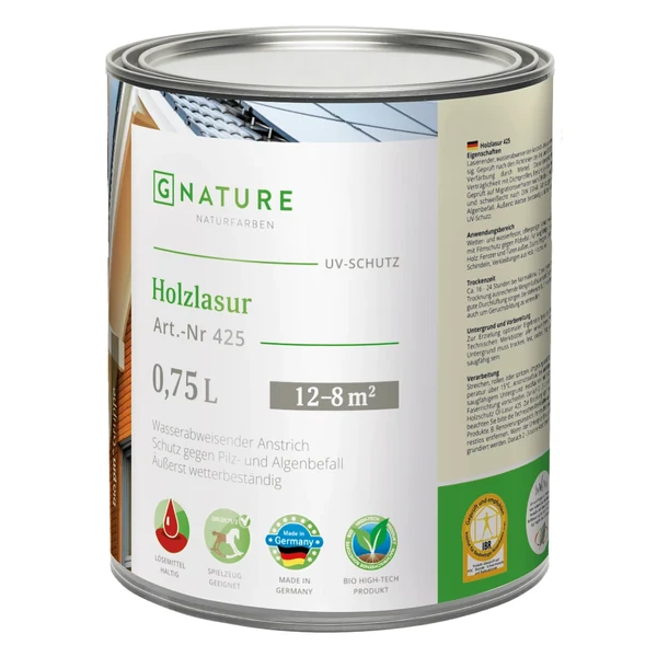 Масло-лазурь GNATURE 425 Holzlasur банка и нанесение на деревянный фасад