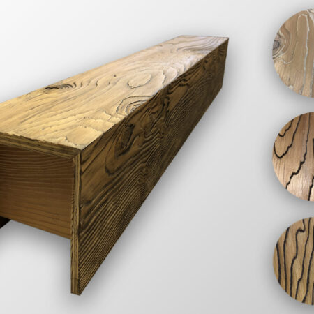 Фальшбалка из брашированной фанеры Лиственница