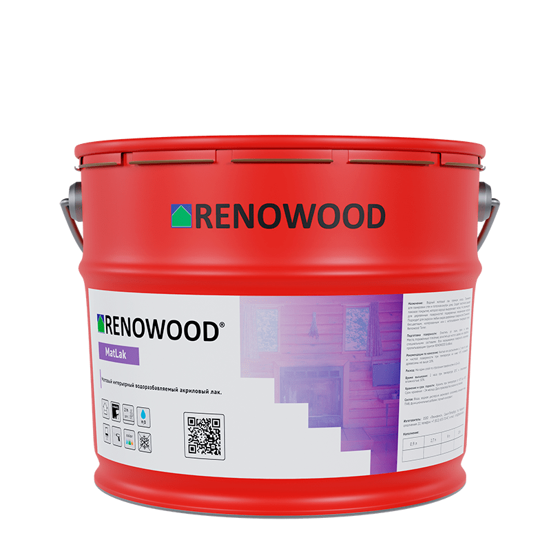 Матовый интерьерный лак RENOWOOD MatLak для дерева