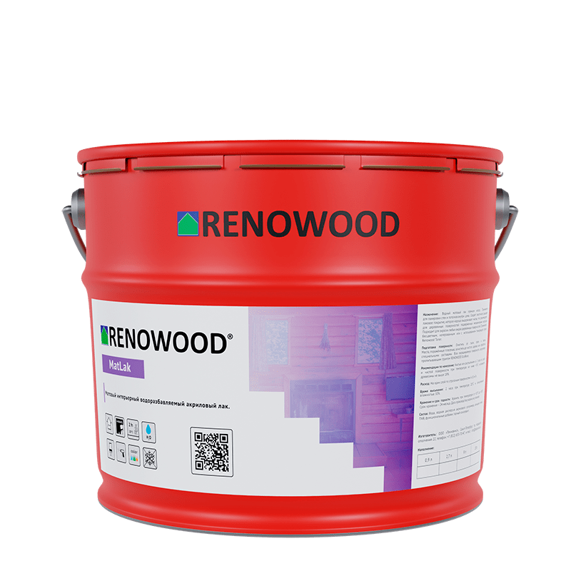 Матовый интерьерный лак RENOWOOD MatLak для дерева