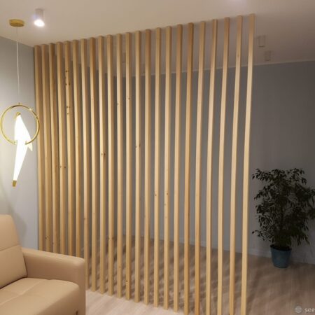 Реечная перегородка из сосны ручной сборки — натуральное дерево, точные размеры, покраска в СПб