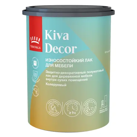 Лак Tikkurila Kiva Decor для мебели, полуматовый