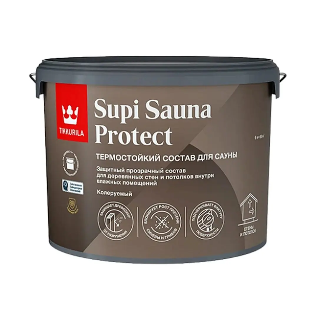 Защитный состав Tikkurila Supi Sauna Protect EP для стен и потолков сауны